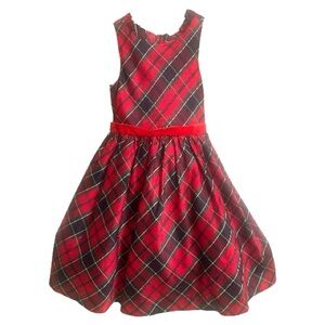 Janie and Jack Red Plaid Taffeta Formal Dress